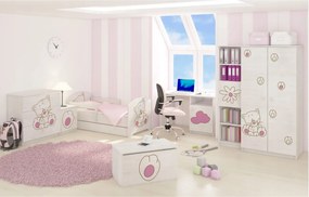 Detská posteľ s výrezom MAČIČKA - ružová 140x70 cm + matrac ZADARMO!