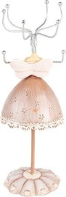 Béžový stojanček na šperky šaty princeznej - Ø 7*19 cm