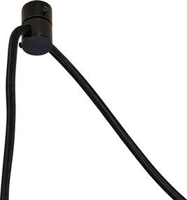 Závesná lampa čierna s kvetinovým tienidlom a bielym interiérom 31,5 cm 3-Lights - Cava