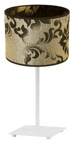 Stolná lampa Werona 1, 1x čierne/zlaté textilné tienidlo so vzorom, (výber zo 4 farieb konštrukcie)