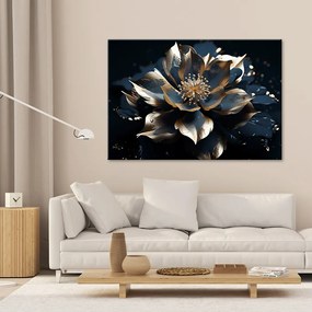 Gario Obraz na plátne Modrozlatý lotosový kvet Rozmery: 120 x 80 cm