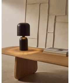 Čierna stolová lampa s kovovým tienidlom (výška 28 cm) Monze – Kave Home