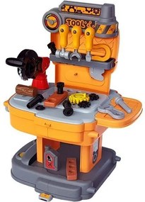 LEAN Toys Sada náradia v batohu „Dielňa“ – oranžovo-sivá