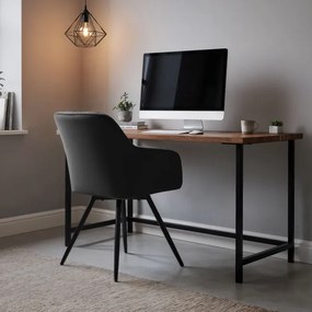 Sada štyroch otočných jedálenských stoličiek TURNO zamatové, čierne / čierne nohy (4 ks)