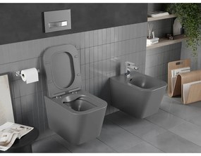 Mexen Teo WC Rimless s WC doskou slim, duroplast, tmavo-šedá matná, 30854071