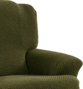 Super strečové poťahy NIAGARA zelená dvojkreslo s drevenými rúčkami (š. 130 - 160 cm)