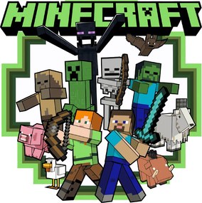 Minecraft 2 - textilná nálepka na stenu