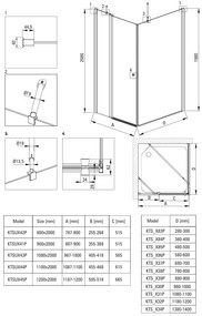 Deante Kerria Plus, 1-krídlové výklopné sprchové dvere 120x200 cm, 6mm číre sklo, chrómový profil, DEA-KTSU045P