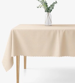 Goldea sviatočný hranatý teflónový obrus - šampaň s lesklými obdĺžnikmi 140 x 220 cm