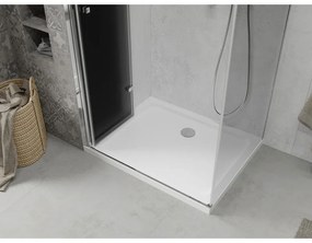 Mexen Lima, sprchový kút so skladacími dverami 80 (dvere) x 100 (stena) cm, 6mm šedé sklo, chrómový profil + slim sprchová vanička biela + chrómový sifón, 856-080-100-01-40-4010