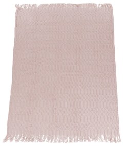Pletená deka so strapcami Sulia Typ 2 150x200 cm - svetloružová