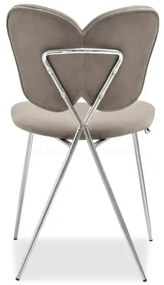 Dizajnová jedálenská stolička FLYN béžová + strieborné nohy