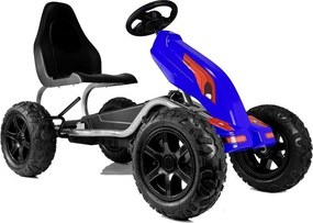 LEAN CARS Pedálový gokart B012 s nafukovacími kolesami, modrý