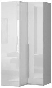 Rohová skriňa Piano PUG/PN-70/KA/70 crystal white