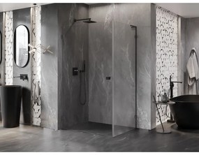 Mexen Lunar-B L, 1-krídlový sprchový kút, ľavý, 85 x 80 cm, 8mm číre sklo, grafitový profil, 832L-085-080-95-00-L