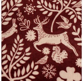 Obliečky mikroplyš FOREST ANIMALS vínové Rozmer obliečky: 2 ks 70 x 90 cm | 200 x 220 cm