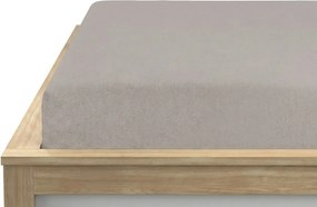 Fleecová napínacia plachta MOLTON svetlosivá 90 x 200 cm