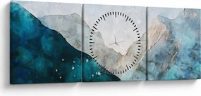 Obraz - Kresba hôr (s hodinami) (90x30 cm)