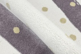 Koberec LIMA M044A krémový / fialový / zlatý polkruh