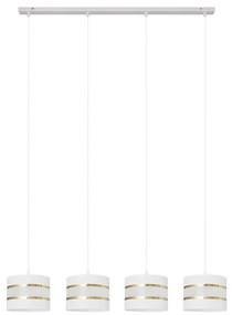 Luster na lanku HELEN 4xE27/15W/230V biela/zlatá