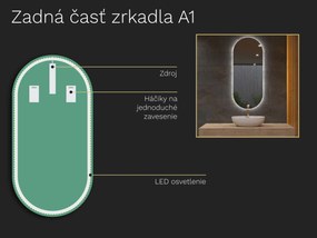 Oválne zrkadlo do kúpeľne s LED osvetlením A1