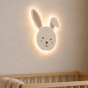 Detské nástenné svietidlo béžové s detailom vrátane LED 3-stupňové stmievateľné - Benny the Bunny