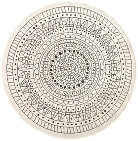 Čierno-krémový vonkajší koberec NORTHRUGS Porto, ⌀ 140 cm