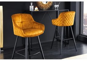 Barová stolička Euphoria 43687 Zamat - Žltá  - Komfort-nábytok