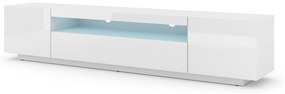 TV stolík AURA 200 | biely - biely lesk Variant: s LED osvetlením