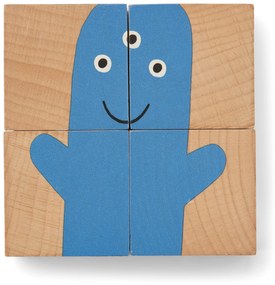 LIEWOOD Drevené kocky s obrázkami Aage Puzzle Monster