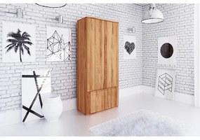 Šatníková skriňa z bukového dreva 90x206 cm Vento 2 - The Beds