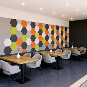 Akustický panel, samolepiace, šesťuholník, 30x26 cm, 12 ks, zelená