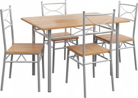 Casaria Jedálenská súprava PAUL, 5-dielna, prírodná hnedá