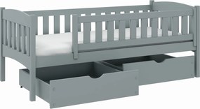 Detská posteľ z masívu GANDALF so šuplíkmi - 200x90 cm - ŠEDÁ