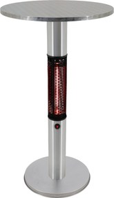 Vyhrievaný barový stôl s infražiaričom, 1500 W, Ø 600 mm, nerezový