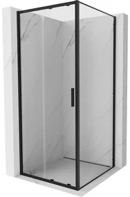 Mexen Exo, sprchovací kút s posuvnými dverami 95 x 95 cm, 6mm číre sklo, čierny profil, 8151-095-095-70-00