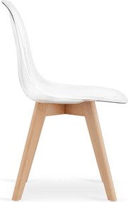 AKCIA Transparentná stolička KITO s bukovými nohami II. akosť