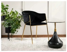 Jedálenská stolička Serilda Velvet II, čierna / zlatá