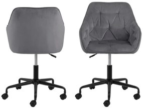 Sivá kancelárska stolička so zamatovým povrchom Actona Brooke
