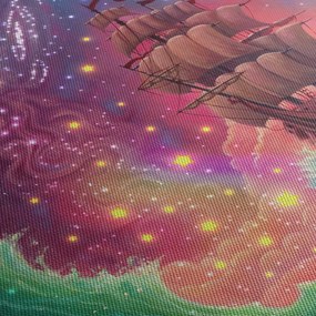 Obraz - Loď s vesmírnou oblohou (150x105 cm)