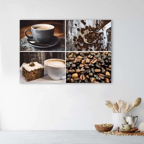 Gario Obraz na plátne Kávové zrná a koláč Rozmery: 60 x 40 cm