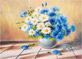 Maľovaný obraz vázy kvetín (70x50 cm)