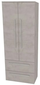Mereo Bino, kúpeľňová skrinka vysoká 163 cm, dvojitá, Multidecor, Chromix strieborný, MER-CN699ACST