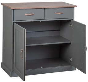 Kombinovaná komoda z masívu Weston - šedá/hnedá