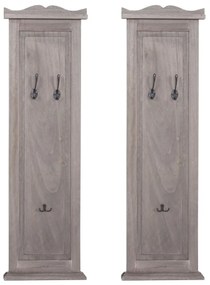2x vešiaková stena s 3 vešiakmi 94453 - 109x28x3,5 cm, sivohnedá