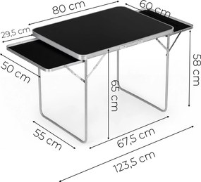 Skládací kempingový stůl Hojer 120 cm černý