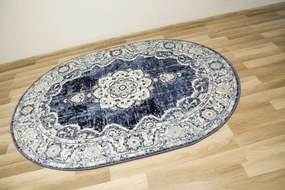 Koberec Victoria 7094A modrý / krémový ovál