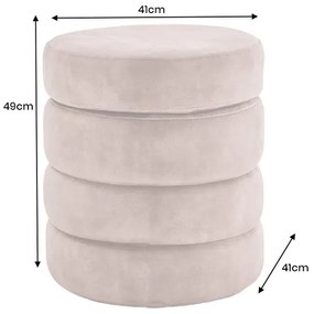 Taburetka VOQUE 50cm buclé taupe s úložným priestorom