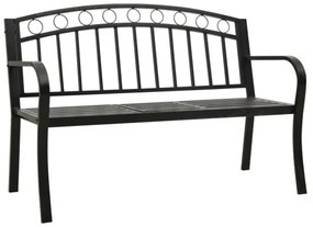 vidaXL Záhradná lavica so stolíkom čierna 120 cm oceľ-