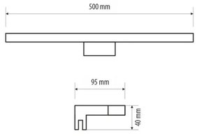 LED Kúpeľňové osvetlenie zrkadla MIRROR LED/7W/230V 50 cm IP44 lesklý chróm